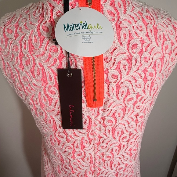 Material Girl Pink and White Asymmetrical Sundress - Picture 4 of 7